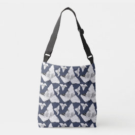 Winter's Ghost Leaves Crossbody Canvas tas