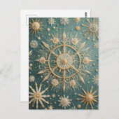 Winter's Golden Embrace: A Snowflake Serenade Briefkaart (Voorkant / Achterkant)