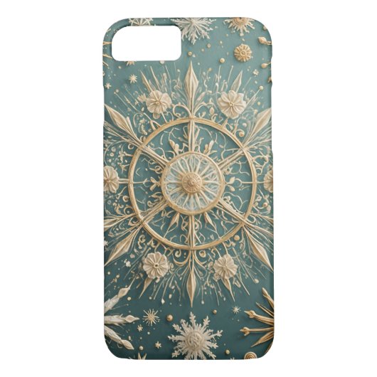 Winter's Golden Embrace: A Snowflake Serenade Case-Mate iPhone Case (Achterkant)