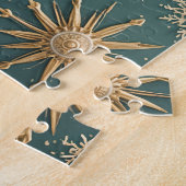 Winter's Golden Embrace: A Snowflake Serenade Legpuzzel (Zijkant)