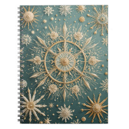 Winter's Golden Embrace: A Snowflake Serenade Notitieboek