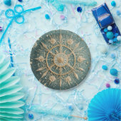 Winter's Golden Embrace: A Snowflake Serenade Papieren Bordje (Feest)