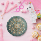 Winter's Golden Embrace: A Snowflake Serenade Papieren Bordje (Feest)