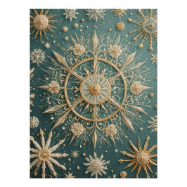 Winter's Golden Embrace: A Snowflake Serenade Perfect Poster