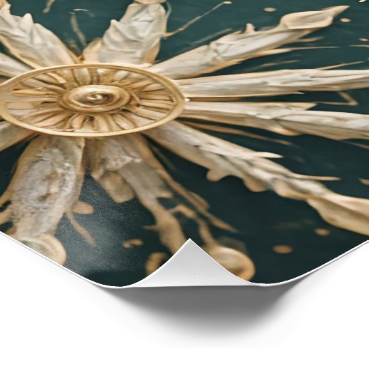 Winter's Golden Embrace: A Snowflake Serenade Perfect Poster (Hoek)