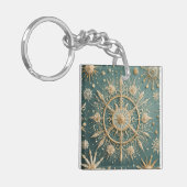 Winter's Golden Embrace: A Snowflake Serenade Sleutelhanger (Voorkant Links)