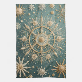 Winter's Golden Embrace: A Snowflake Serenade Theedoek