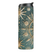 Winter's Golden Embrace: A Snowflake Serenade Thermosbeker (Gedraaid links)