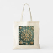 Winter's Golden Embrace: A Snowflake Serenade Tote Bag (Achterkant)