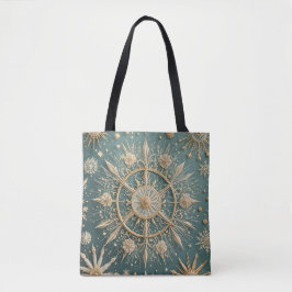 Winter's Golden Embrace: A Snowflake Serenade Tote Bag