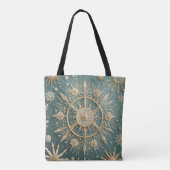 Winter's Golden Embrace: A Snowflake Serenade Tote Bag (Achterkant)