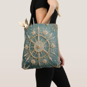 Winter's Golden Embrace: A Snowflake Serenade Tote Bag (Dichtbij)