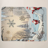 "Winter's Gouden Gloed" Sherpa Deken (Voorkant (horizontaal))
