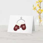 Winters handschoenen kaart (Gele Bloem)