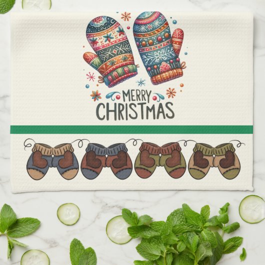Winters handschoenen  theedoek (Gevouwen)