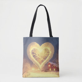 Winter's hartverwarmende gloed tote bag