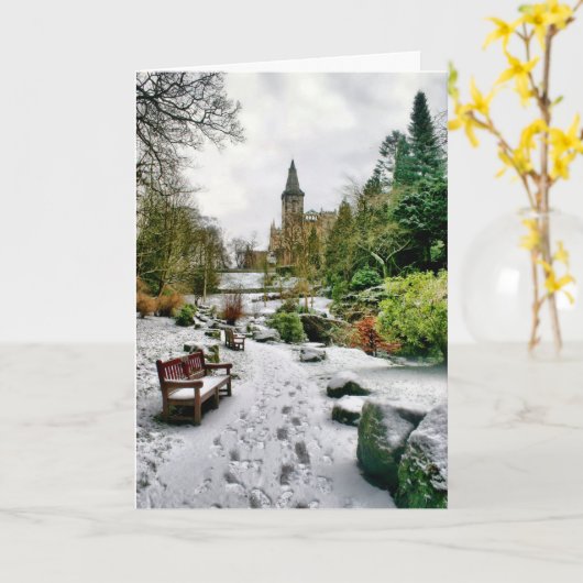 Winters Kerstfeest Kaart (Gele Bloem)