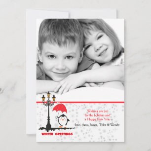 Winters Kerstgroet Vakantie Fotokaart Feestdagenkaart
