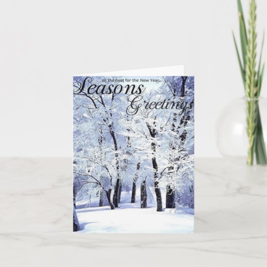 Winters kerstgroeten feestdagen kaart (Voorkant)