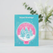 Winters kerstgroeten feestdagenkaart (Staand voorkant)