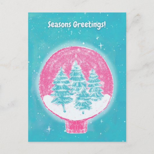Winters kerstgroeten feestdagenkaart (Voorkant)