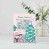 Winters kerstgroeten feestdagenkaart (Staand voorkant)