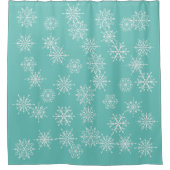 Winters Kerstvakantie Sneeuwvlok Kerstmis Douchegordijn (Voorkant)