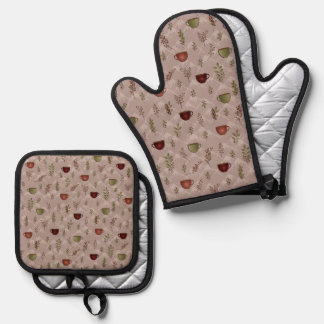 Winters koffiereis ovenwant & pannenlap set