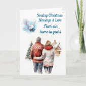 Winters koppel bewerkbare kerstkaart kaart (Voorkant)