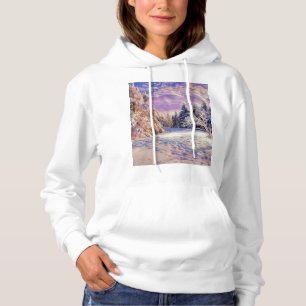 Winters landschap met besneeuwde bomen aquarel  hoodie