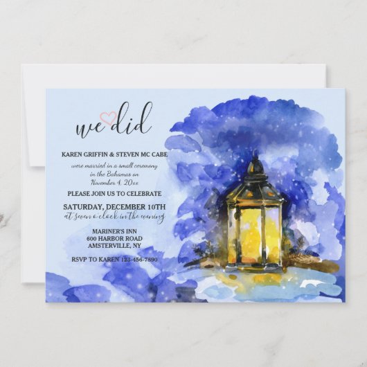 Winters Lantern Uitnodiging (Voorkant)