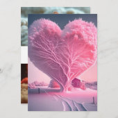 Winter's Love Song: Frosted Heart Tree Wedding Kaart (Voorkant / Achterkant)