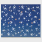 Winter's Magic Snowflake Starry Wrapping Paper Cadeaupapier (Vlak)