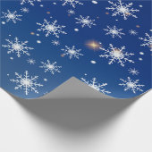Winter's Magic Snowflake Starry Wrapping Paper Cadeaupapier (Hoek)