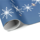 Winter's Magic Snowflake Starry Wrapping Paper Cadeaupapier (Rol Hoek)