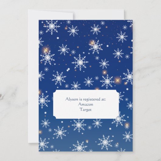 Winter's Magic Twin Baby shower Kaart (Achterkant)