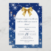 Winter's Magic Twin Baby shower Kaart (Voorkant / Achterkant)