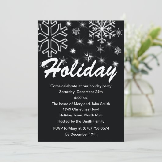 Winter's Night Party Uitnodigingen (Staand voorkant)