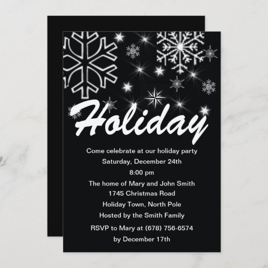 Winter's Night Party Uitnodigingen (Voorkant / Achterkant)