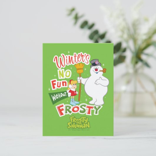 Winter's No Fun without Frosty the Snowman™ Feestdagenkaart (Staand voorkant)