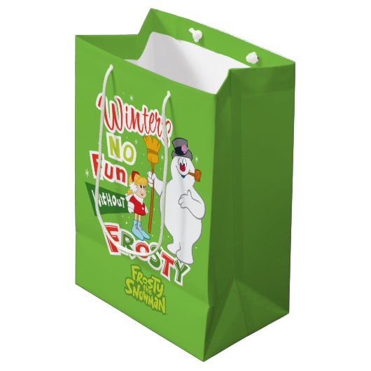 Winter's No Fun without Frosty the Snowman™ Medium Cadeauzakje (Voorkant Gekanteld)