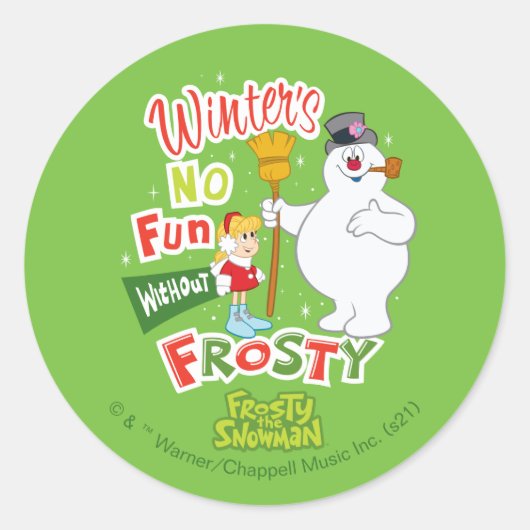 Winter's No Fun without Frosty the Snowman™ Ronde Sticker (Voorkant)