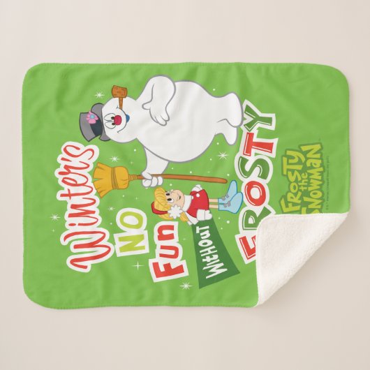 Winter's No Fun without Frosty the Snowman™ Sherpa Deken (Voorkant (horizontaal))