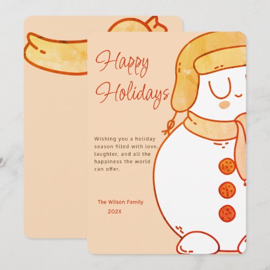 Winters omarming kerstkaart (Voorkant / Achterkant)