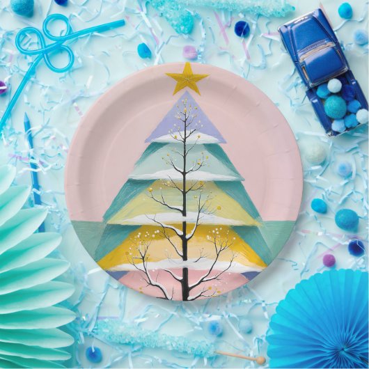 Winter's Pastel Glow Papieren Bordje (Feest)