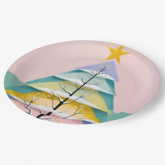 Winter's Pastel Glow Papieren Bordje (Gekanteld)