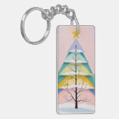 Winters Pastelkleurige Gloed Sleutelhanger (Voorkant Links)