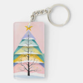 Winters Pastelkleurige Gloed Sleutelhanger (achterkant)