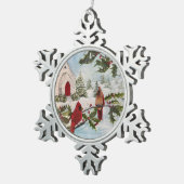 “Winter's Peace” Sneeuwvlok Omlijst Ornament (Rechts)