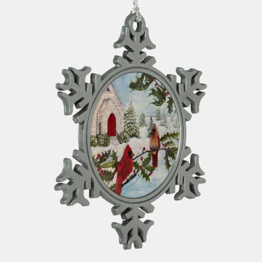 "Winter's Peace"-snowflake met een fragment uit de Tin Sneeuwvlok Ornament (Links)